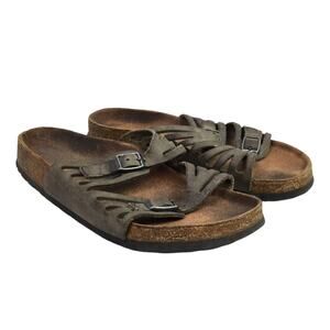 Birkenstock Granada Women's Leather Bojo Cottagecore Slide Brown Sandal 11/11.5